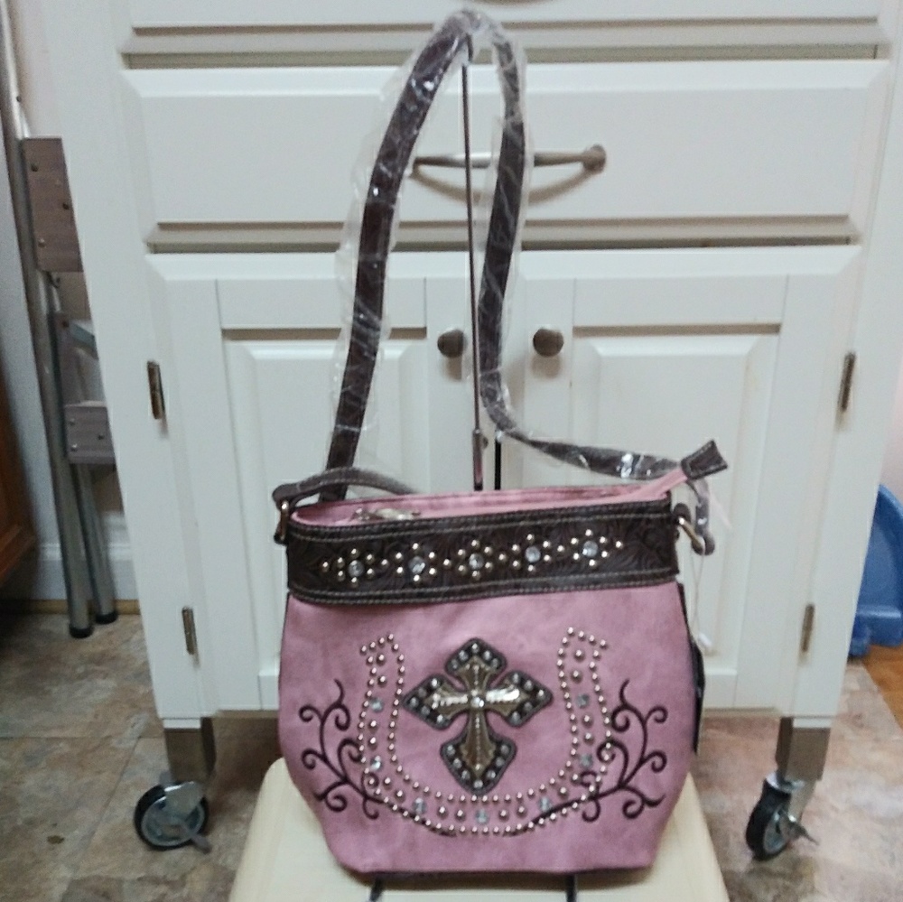 New NWT RHINESTONE STUDDED WESTERN CROSSBODY BAG